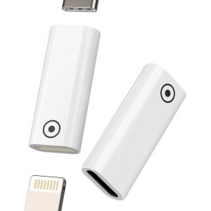 TRAHOO-Lot de 2 adaptateurs Lightning femelles vers USB C femelles pour Apple Pencil (2 Pack) Type C Chargeur C&acirc;ble Connecteur pour iPhone Certifi&eacute; MFI pour iPad Pro Adapter 1st G&eacute;n&eacute;ration Crayon Sty - Neuf