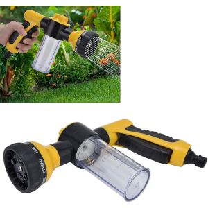 CHECARZHN--NO1-Mousse Gun, Mousse Pulvérisateur Distributeur De Savon Intégré, D'Eau Tuyau Mousse Buse Distributeur Savon Pistolet Pulvérisateur En Mousse Pour Jardin (Jaune) - Neuf