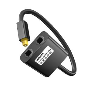 Répartiteur Cable Fibre Optique Audio Toslink Diviseur Optique 1 en 2 Sorties 0.2M Spdif Adaptateur de Câble pour TV,DVD,Amplificateur,Barre De Son (Noir) - Neuf