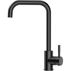 Robinet Cuisine Brossé, Mitigeur Cuisine à Poignée Unique, Rotation à 360°, Robinet de Cuisine Chaud et Froid en Acier Inoxydable 304, Robinetterie Cuisine Résistant à la Corrosion - Neuf