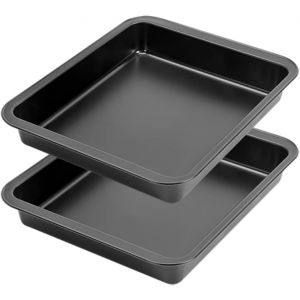 Jexnovashop-Mge - Moule &Agrave; G&acirc;teau/Manqu&eacute; Carr&eacute; - R&ocirc;tissoire En Acier Au Carbone - Plat &Agrave; Four - Plaque &Agrave; R&ocirc;tir - Plat &Agrave; Gratin - Plat &Agrave; Lasagne - Plat A Four Rectangulaire - Grand Plat Four - Set 2-25 - Neuf