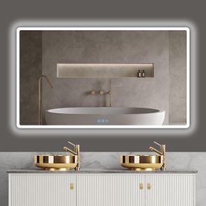 SUBZONAL-Miroir de Salle de Bain, avec &eacute;clairage, 120 x 70 cm, Miroir Mural et Interrupteur Tactile, IP65 LED, avec Fonction m&eacute;moire, 3 temp&eacute;ratures de Couleur, Horizontale/Verticale, Verre tremp&eacute; HD - Neuf