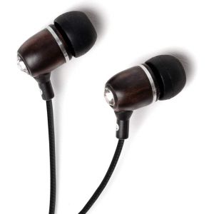 VornixorSarlshop-Bling Premium &Eacute;couteurs intra-auriculaires en bois v&eacute;ritable avec micro et c&acirc;ble en nylon Noir - Neuf