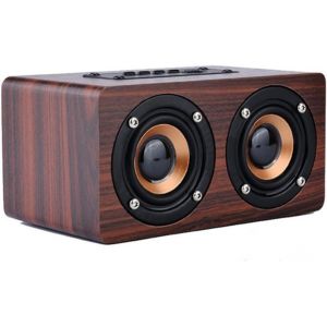 KALSG-Enceintes En Bois Sans Fil Bluetooth Haut-Parleur Portable Stéréo Haut-Parleurs 10W 8 Heures De Récréation Avec Mic Aux Pour Iphone Ipod Ipad Samsung Lg Htc Pc Mp3 - Neuf