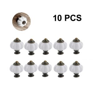 Lot de 10 boutons de porte en acrylique transparent en forme de citrouille, avec vis, pour meubles - Neuf