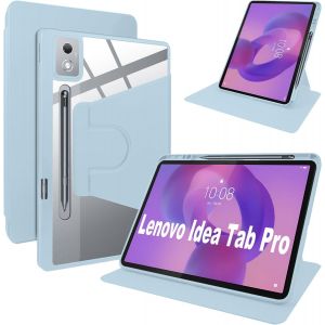 Cover pour Lenovo Idea Tab Pro Coque Case avec Emplacement pour Stylo & Support pivotantCuir PU + Acrylique Transparent Coque - Neuf