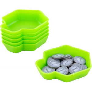 Shell Bols à jetons - 6 Plateaux à jetons colorés pour Accessoires de Jeux de société, jetons, meeples et Autres Petits Objets, Couleur:Green - Neuf
