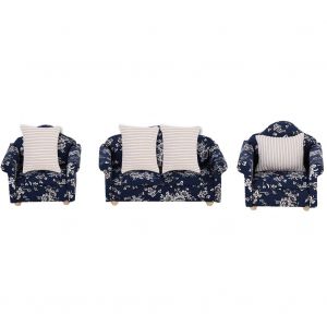 Ensemble De Canapes De Poche En Bois A L'echelle 1:12, Superbes Accessoires De Salon - Neuf