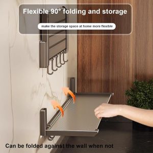 Cauc-Shelf,39cm, &Eacute;tag&egrave;re Murale Pliable En Aluminium Pour Salle De Bain, Gain De Place, &Eacute;tag&egrave;re De Rangement Pour Salon, Cuisine, Salle De Bain - Neuf