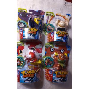 4 Figurines Porte Medaillon Yo Kai Watch Yo Motion Yokai Avec Medaillons - Neuf