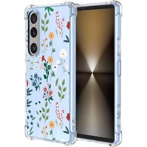 Kal-Coque Pour Sony Xperia 1 Vii Filles Femme Floral Fleurs Motif Mode Dessin, Housse Étui Transparent Antichoc Ultra-Mince Tpu Bumper Case - Flower Art - Neuf