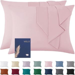 Slep-Lot De 2 Housses De Coussin De 60 X 80 Cm, Roses, En Microfibre, Décoratives, 60 X 80 Cm, Certifiées Écologiques, Résistantes Et Hypoallergéniques - Neuf