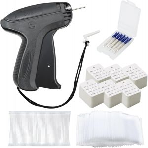 JEXNOVASHOP-Etiqueteuse Pistolet d'etiquettes Prix etiquettes, pour V&ecirc;tement Chapeaux de Chaussettes d'etiquettesPrix 3000 Fils Paddle (Blanc,5cm) + 5 Aiguilles de Rechange + 300 &Eacute;tiquette de Prix - Neuf