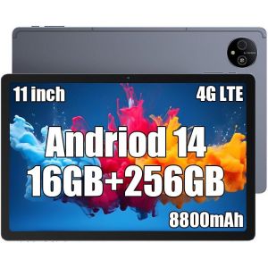 CHECARZHN--NO1-Tab A11 Pro 16Go+256Go Android 14 Tablette Tactile, 11 Pouces Gaming Tablette, 8800Mah,Octa-Core Mtk G99, Tf 1To, Widevine L1, Fhd+ 2K, 8Mp+16Mp, 4G Lte/5G Wifi/Gps/Pc Mode Tablette, Wifi 6 - Neuf