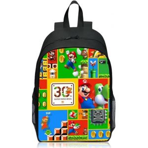 CHECARZHN--NO1-Sac À Dos Marrio, Super Bros Sac À Dos, Réglable Sac À Doss Scolaire Pour Enfants, Sac À Doss Décontracté Grande Capacité, Convient Garçon Fille À L'École, En Plein Air - Neuf