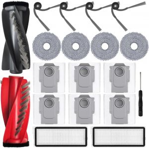Accessoires Pour Roborock Qrevo Curv/Qrevo Curv S5X/Qrevo Edge/Qrevo Edge S5A, 1 Brosse À Rouleau Principale, 6 Sacs À Poussière, 4 Brosses Latérales, 2 Filtres, 4 Lingettes Serpil[SSE7110281] - Neuf