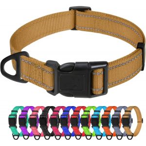 Eryi-Collier Pour Chien, Collier En Nylon Réfléchissant Réglable Classique Convient Pour Moyens Chiens, Marron, 2.5cm Largeur - Neuf
