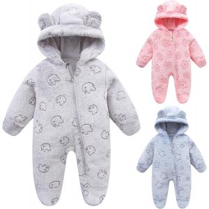 Bnhgc-Combinaison De Neige D'hiver Pour Nouveau-Né Bébé Avec Oreilles D'ours En Grenouillère À Capuche Pour Tout-Petit Motif Vêtements D'extérieur Manteaux - Neuf