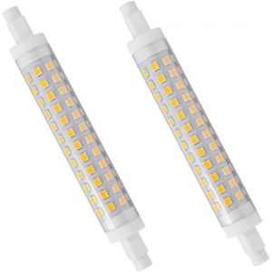 Kalsw-R7s 118mm 9w Ampoule Led Linéaire,3000k Blanc Chaud,Corps En Céramique,90 Watts Équivalent,900 Lumens,Ac/Dc 220-240v,Non Dimmable,2 Pcs - Neuf