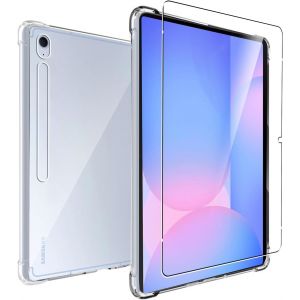 Coque Pour Samsung Galaxy Tab S10 Fe+/Tab S10 Fe Plus 13.1 Pouces + Verre Tremp&eacute;, Flexible Tpu Anti-Rayures&antichoc &Eacute;tui De Protection Avec Coin Renforc&eacute;, Transparent - Neuf
