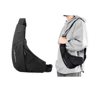 Sac Bandouli&egrave;re Antivol - Noir, Sac &Agrave; Dos Bandouli&egrave;re L&eacute;ger Avec Plusieurs Poches - Neuf