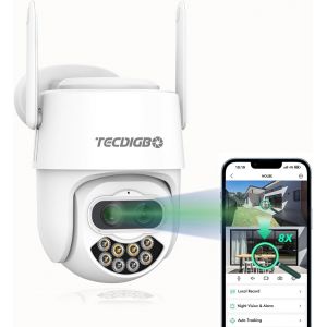 lbgwp60-Caméras De Sécurité D'Extérieur Sans Fil 4 Mpx 8 X Avec Zoom Optique/Numérique, Suivi Automatique, Détection De Mouvement, Audio 2 Voies, Sirène, Vision Nocturne Colorée Outdoor - Neuf