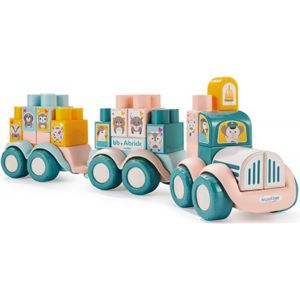 MDY-Jouets - 7918 - Train des Animaux - BB Abrick - Jeu d'eveil - A partir de 12 mois - Origine France Garantie, Pastel - Neuf