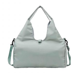 Cordon De Serrage Sac De Sport Pour Les Femmes De Grande Capacité Tapis De Yoga Transporteur De Voyage De Remise En Forme Fourre-Tout Gris Avec Sangle D'épaule - Neuf