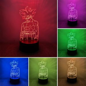 Lampe Goku, Lampe 3d Pour Enfants, Veilleuse Led Manga Contr&ocirc;le Tactile Intelligent 7 Couleurs De Lumi&egrave;res D&eacute;coratives Variables, Adapt&eacute;e &Agrave; La D&eacute;coration Des Chambres De Gar&ccedil;ons Et De Filles - Neuf