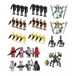 37 pi&egrave;ces star wars mini figurine action garde blocs de construction jouet - costume de soldat robot - combat figure assembl&eacute;e - jouets amusants - th&egrave;me style pendules - Neuf