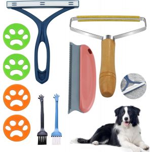 Jgd-Lot De 9 Brosses &Agrave; Poils D'animaux - Brosse Magique Pour Poils D'animaux - Brosse &Agrave; V&ecirc;tements - Brosse &Agrave; Poils De Chat - Mini Brosse En Nylon - Pour Tapis, Canap&eacute;, Tricot, Poils D'animaux - Neuf