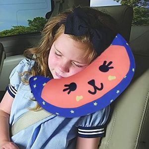 Coussin De Ceinture De Sécurité Pour Enfant, Oreiller De Sécurité Pour Voiture, Appui-Tête, Oreiller De Cou Pour Bébé, Protection D'avion, Housse De Siège De Voiture, Coussin D'épaule, Bleu - Neuf
