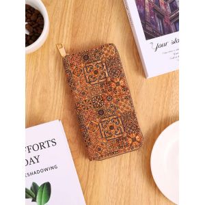 Portefeuille Multifonctionnel Avancé Avec Grain De Bois,Géométrie Portable,Plusieurs Emplacements Pour Cartes,Grain De Bois Rétro Artistique Personnalisé.I. - Neuf