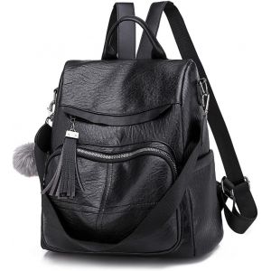 TZF-Sac À Dos Anti-vol Femme Fille Mode Sac à Bandoulière Imperméable Cuir PU Sac À Dos Voyage Grand Capacité Sac de Scolaire Multifonctionnel Backpack - Neuf
