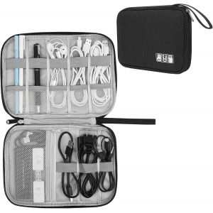 Sac &Eacute;lectronique Multifonctionnel Sac C&acirc;ble Portable &Eacute;tanche Pochette Rangement Accessoires Sacoche Organisateur Universelle Pour Cl&eacute; Usb, Carte M&eacute;moire, Chargeur, Power Bank,1 Paquet - Neuf