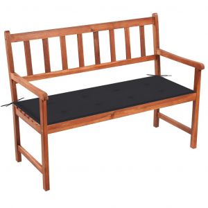 Banc De Jardin Meuble De Patio D'ext&eacute;rieur Terrasse Avec Coussin 120 Cm Bois D'acacia Massif Helloshop26 02_0011391 - Neuf