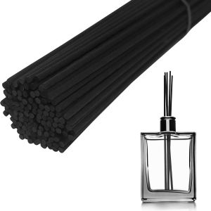 LETNERNY-Batonnets Diffuseur Parfum En Rotin 150 Pièces Diffuseur Batonnets De Remplacement Naturel Reed (24Cm*3Mm, Schwarz) - Neuf