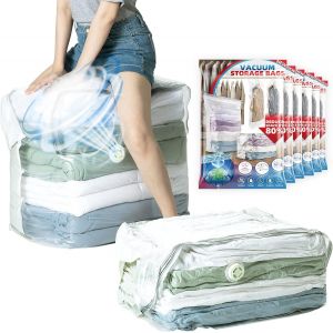 Cube Sacs &agrave; Vide pour V&ecirc;tements,6 Pack Jumbo (100&times;70&times;44&times;44cm),Sacs &agrave; vide pour V&ecirc;tements Extra Grands pour Couettes,Couvertures,Draps,housse de rangement Gain de Place - Neuf
