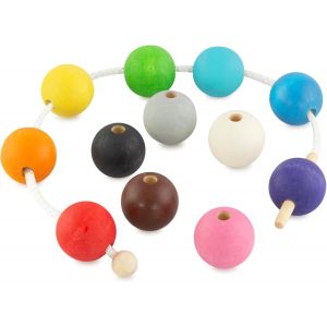 Montessori Wooden Balls for Babies Aged 3 Years and Above (Pack of 12) Multi-Coloured.[F55] - Neuf