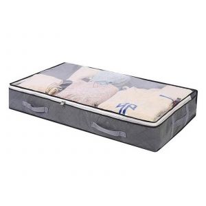 Sac de rangement pliable &agrave; glisser sous le lit pour v&ecirc;tements et couvertures - Gris - Neuf