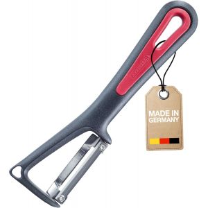 Kalanka-Eplucheur &Eacute;conome Universel/Eplucheur Pendulaire Avec Ergot Aff&ucirc;t&eacute;, Gallant, Avec Lame Viss&eacute;e En Acier Inoxydable, Noir/Rouge, 29012270 - Neuf