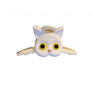 Pinces À Cheveux De Chat De Dessin Animé, Pince Décorative En Forme D'animal Pour Femmes Avec Forte Adhérence, Accessoires De Cheveux Pour Filles Pour Chignon-Blanc - Neuf