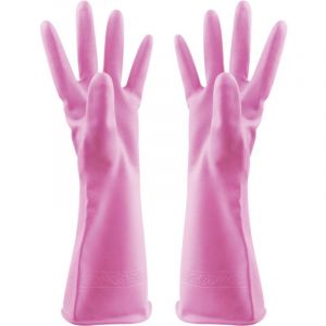 Rose (75g)-L-Gants De Toilette Pour Femme Épaississants Pvc Ménage Nettoyage Imperméable Protecteur De Main Latex Durable Lavage Brosse À Linge Bol Chêne - Neuf
