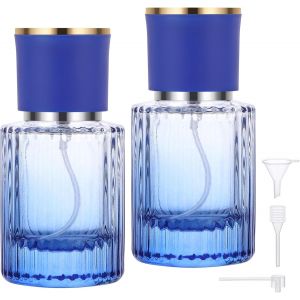 Flacon Parfum Vide, 2 Pièces 30ml Vaporisateur Parfum Voyage, Vaporisateur De Sac Rechargeable, Atomiseur Parfum Verre, Spray Parfum Voyage, Flacon Parfum Pour Cadeaux (Dégradé Bleu) - Neuf