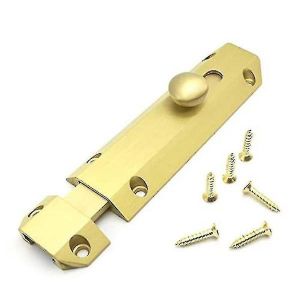 Serrure &agrave; p&ecirc;ne en laiton de qualit&eacute; sup&eacute;rieure pour portes coulissantes &iquest; Durable, facile &agrave; installer, verrou s&eacute;curis&eacute; pour la maison et le bureau, finition dor&eacute;e, 9,3 x 3,2 cm - Neuf