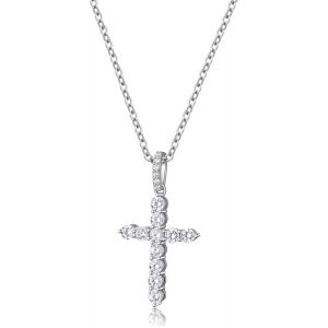 Collier Croix Pour Femmes Collier En Argent Avec Pendentif Croix Argent/Or Colliers Croix Pour Femmes Bijoux En Or Tendance Cadeaux Pour Femmes Filles - Neuf