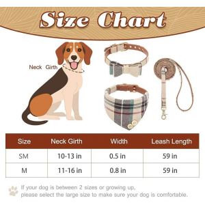 Ensemble Collier Et Laisse Pour Chiot &iquest; Noeud Papillon Classique &Agrave; Carreaux Et Collier Bandana Pour Chien Avec Jolie Clochette, Laisse Sans Enchev&ecirc;trement, Collier R&eacute;glable Pour Chiens De - Neuf