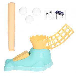 Lanceur de baseball pour enfants, batte de baseball telescopique a 3 balles, jouet pour enfants, bleu - Neuf