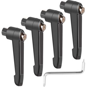 ERYI-4 Pièces Poignée De Levier De Serrage M6 Levier De Serrage Machine De Poignée De Filetage Femelle En Acier Inoxydable Avec Z Tournevis Coudé, Noir - Neuf