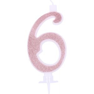 Sansh-Bougie Numérique Glitter Rose Gold N° 6 - Neuf